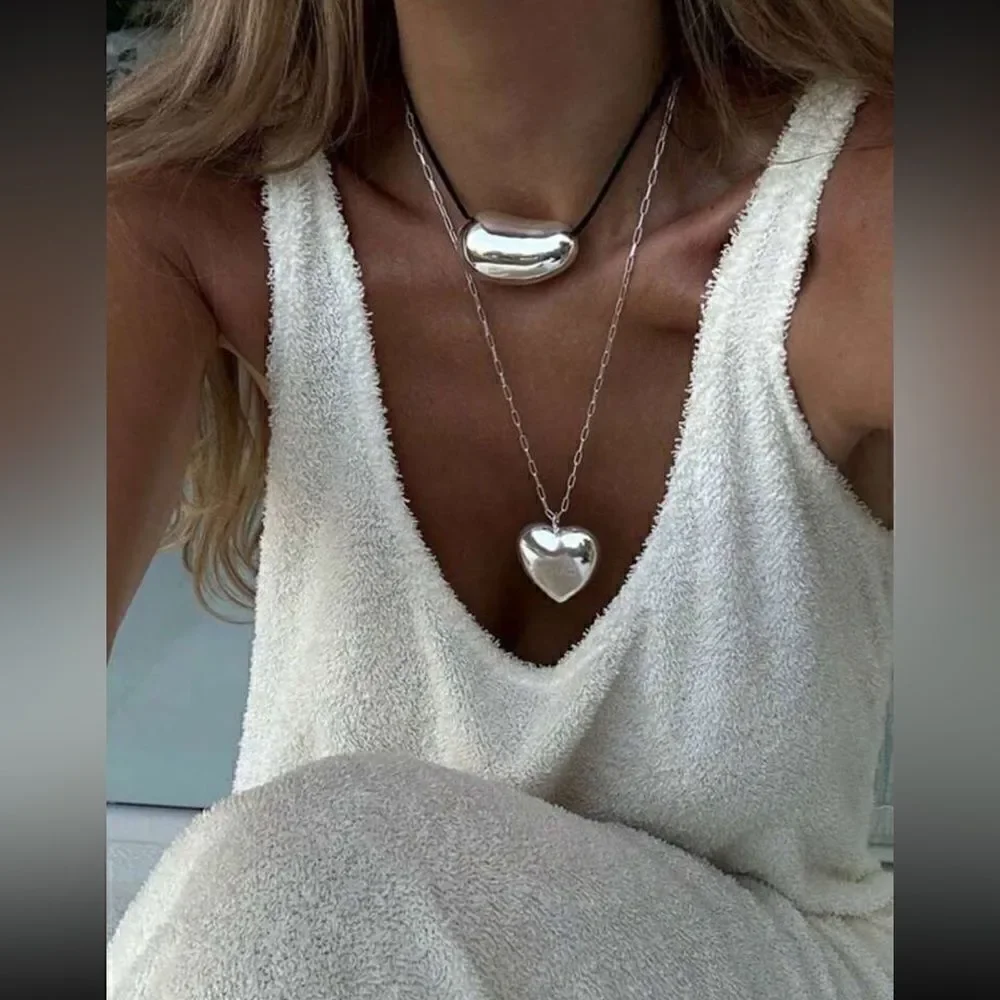 Boho  heart necklace N438